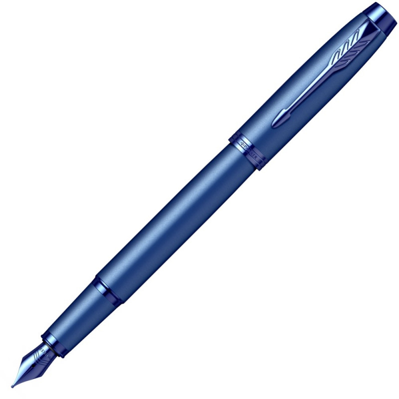 Ручка перьевая Parker IM Monochrome F328, Blue PVD (Перо F)