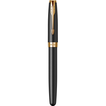 Подарочный набор: Перьевая ручка Parker Sonnet Core F528, Matte Black GT (Перо F) +  Ежедневник Premium, Black GS